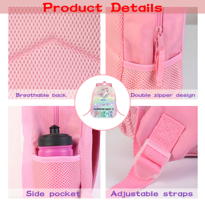 Personalized Kid's School Bag – Rainbow Unicorn Backpack, Motivational Pre-K Design