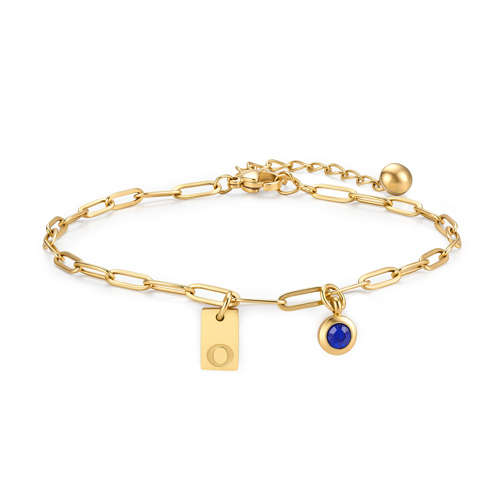 Personalized Birthstone Initial Anklet Minimalist Summer Anklet Bracelet