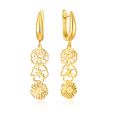 Personalized Birth Flower Earring Floral Dangle Earrings