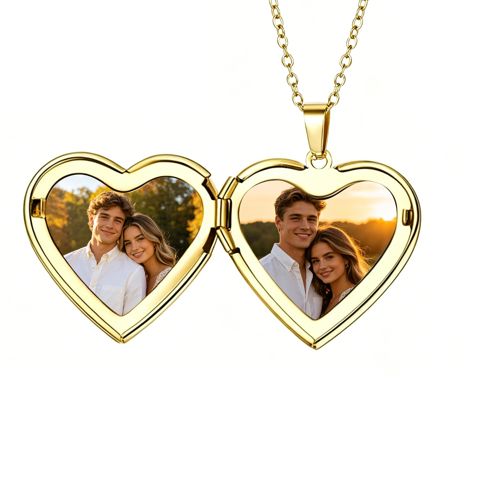 Personalized Heart Locket Necklace NFC Engraved Name
