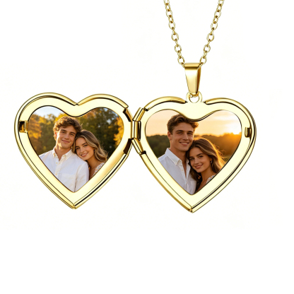 Personalized Heart Locket Necklace NFC Engraved Name