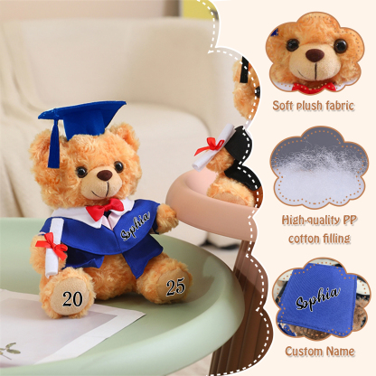 Graduation Teddy Bear Gift Style 2– Personalized Soft Plush Doll for 2024 or 2025 Graduates