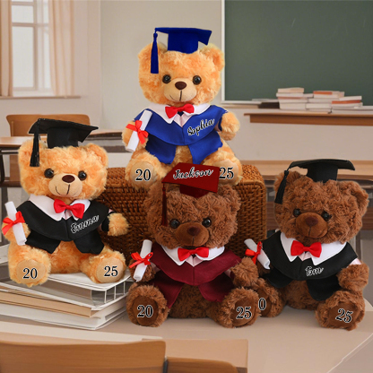 Graduation Teddy Bear Gift Style 2– Personalized Soft Plush Doll for 2024 or 2025 Graduates