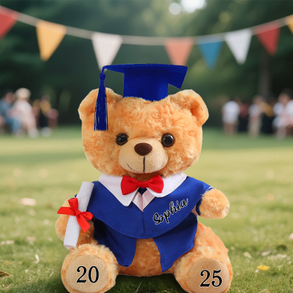 Graduation Teddy Bear Gift Style 2– Personalized Soft Plush Doll for 2024 or 2025 Graduates