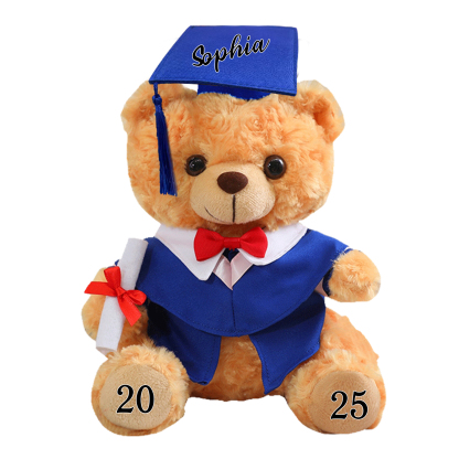 Graduation Teddy Bear Gift Style 2– Personalized Soft Plush Doll for 2024 or 2025 Graduates