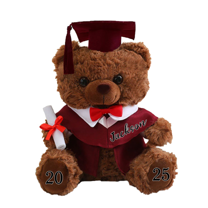 Graduation Teddy Bear Gift Style 2– Personalized Soft Plush Doll for 2024 or 2025 Graduates