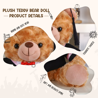 Graduation Teddy Bear Gift – Personalized Soft Plush Doll for 2024 or 2025 Graduates
