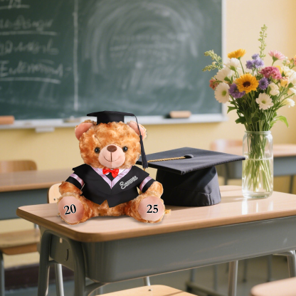 Graduation Teddy Bear Gift – Personalized Soft Plush Doll for 2024 or 2025 Graduates