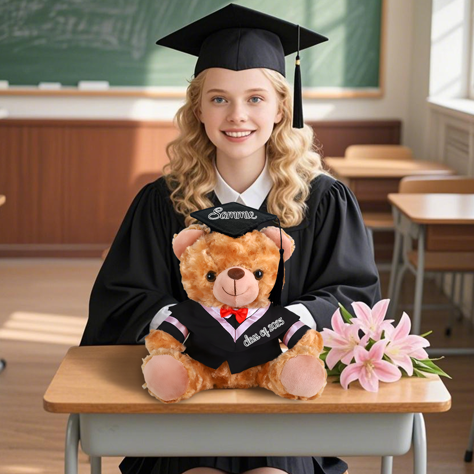 Graduation Teddy Bear Gift – Personalized Soft Plush Doll for 2024 or 2025 Graduates