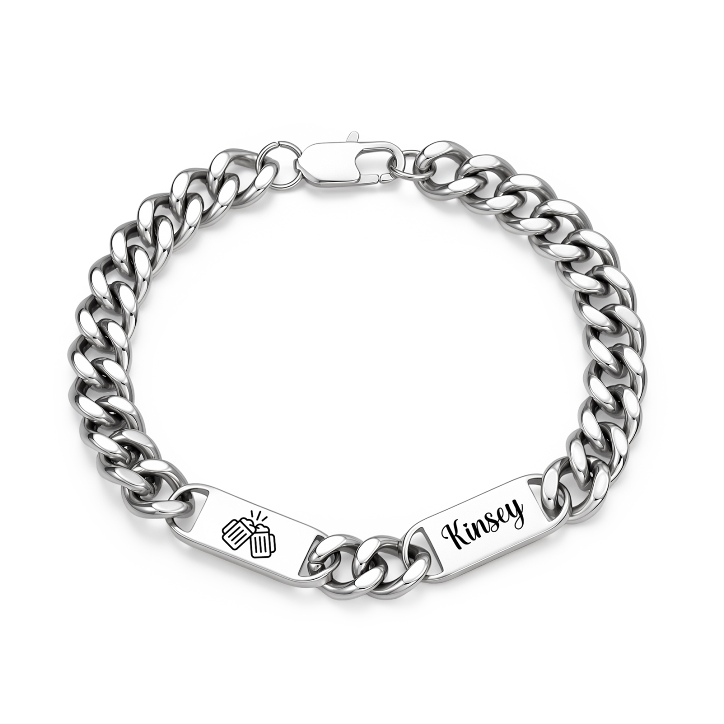Personalized Cuban Link Bracelet For Men Customized with 2-6 Name Stainless Steel