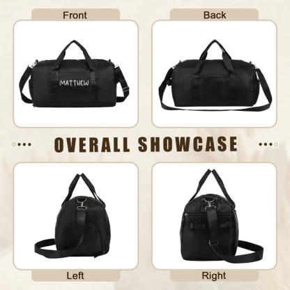 Personalized Duffel Bag Custom Name Nylon Black/Pink/Purple Travel Bag for Her/Him | Jessmade