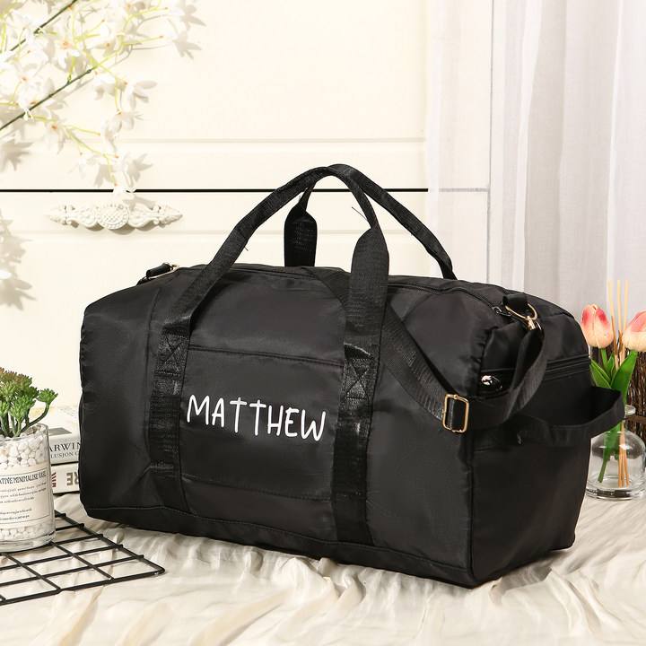 Personalized Duffel Bag Custom Name Nylon Black/Pink/Purple Travel Bag for Her/Him | Jessmade