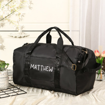 Personalized Duffel Bag Custom Name Nylon Black/Pink/Purple Travel Bag for Her/Him | Jessmade