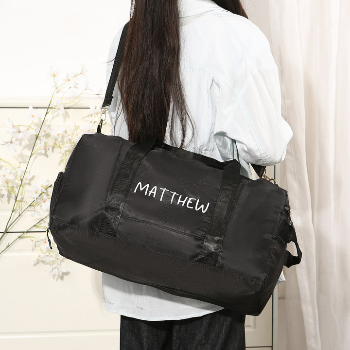 Personalized Duffel Bag Custom Name Nylon Black/Pink/Purple Travel Bag for Her/Him | Jessmade