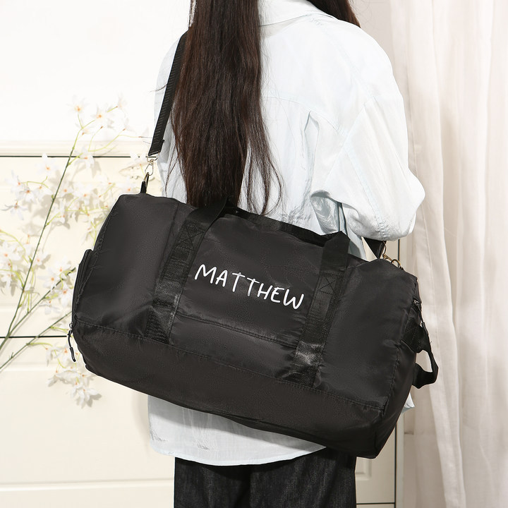 Personalized Duffel Bag Custom Name Nylon Black/Pink/Purple Travel Bag for Her/Him | Jessmade