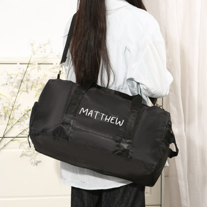 Personalized Duffel Bag Custom Name Nylon Black/Pink/Purple Travel Bag for Her/Him | Jessmade
