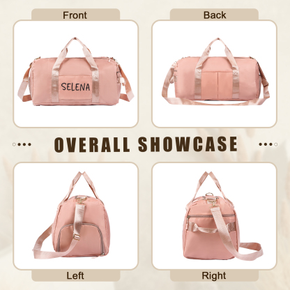 Personalized Duffel Bag Custom Name Nylon Black/Pink/Purple Travel Bag for Her/Him | Jessmade