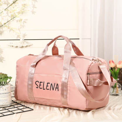Personalized Duffel Bag Custom Name Nylon Black/Pink/Purple Travel Bag for Her/Him | Jessmade