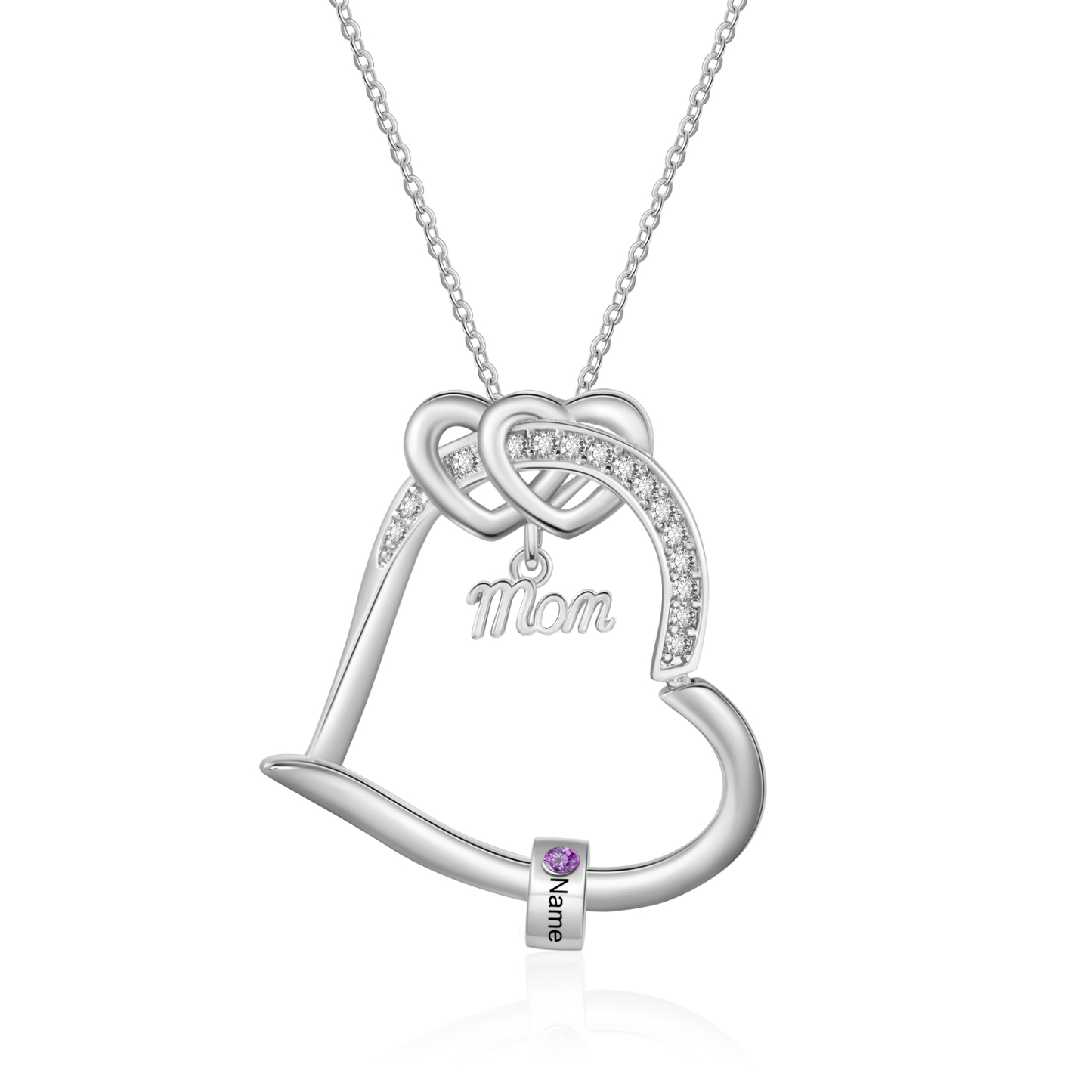 Personalized Mom Heart Necklace with 1–5 Kids Birthstones Mother Necklace Meaningful Birthday Mother’s Day Gift for Mom, Nan, Wife Jessemade