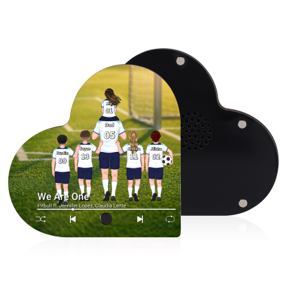 Personalized Football Family Heart Music Fridge Magnet Customizable with 1–8 Names