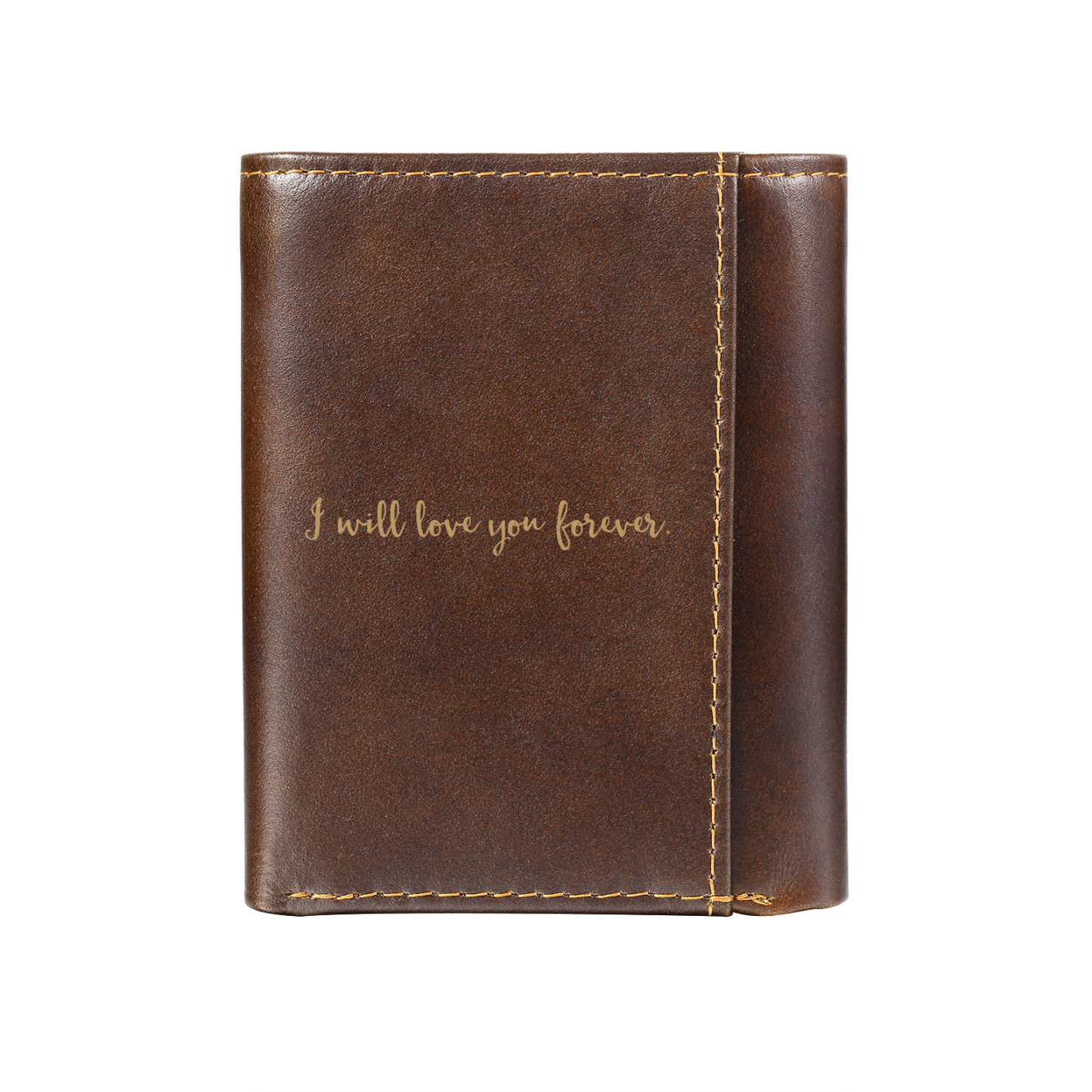 Personalized Genuine Leather Wallet With RFID Protection Trifold Custom With Initials And Name