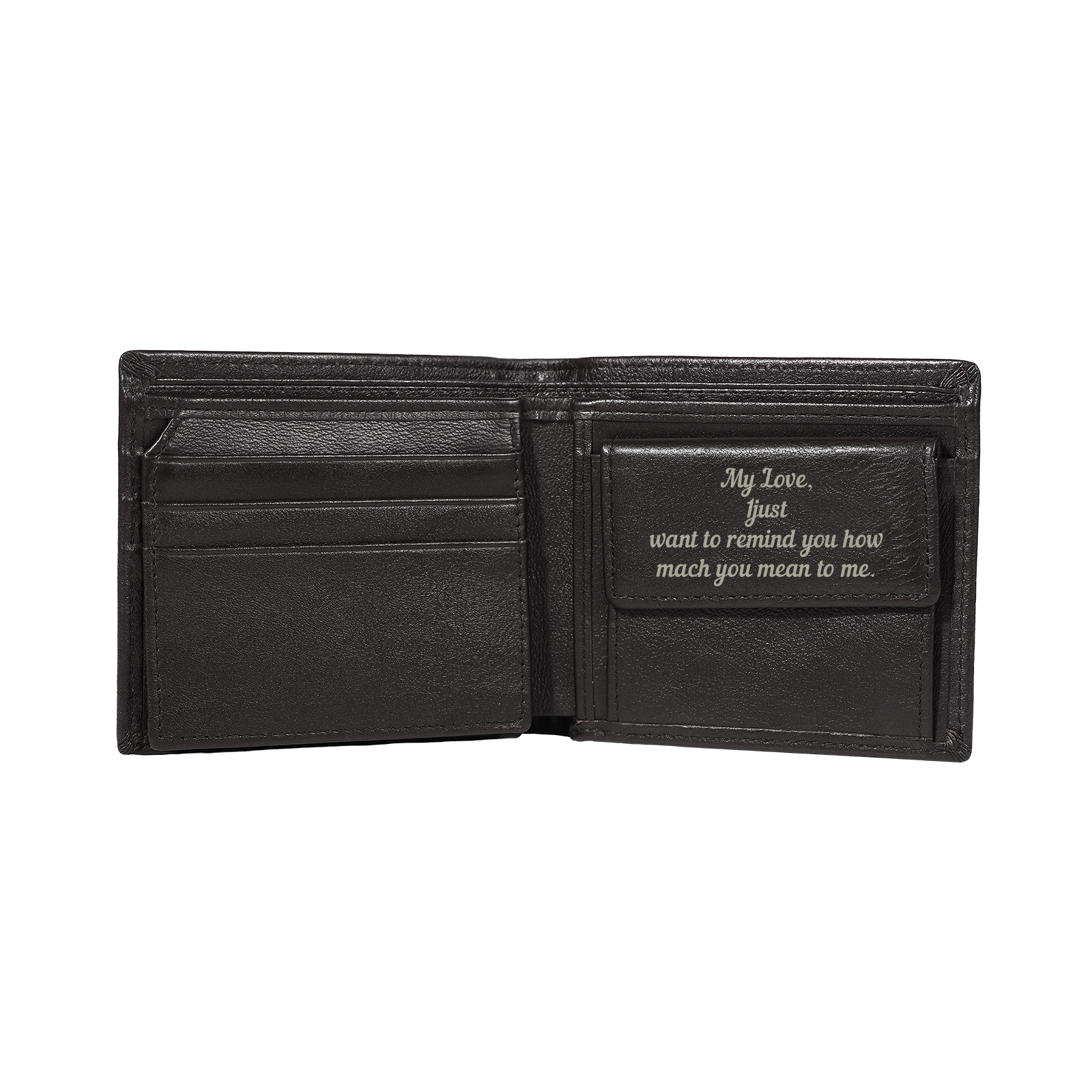 Personalized Leather RFID Bifold Wallet for Men with ID Window and Initial or Name Engraved