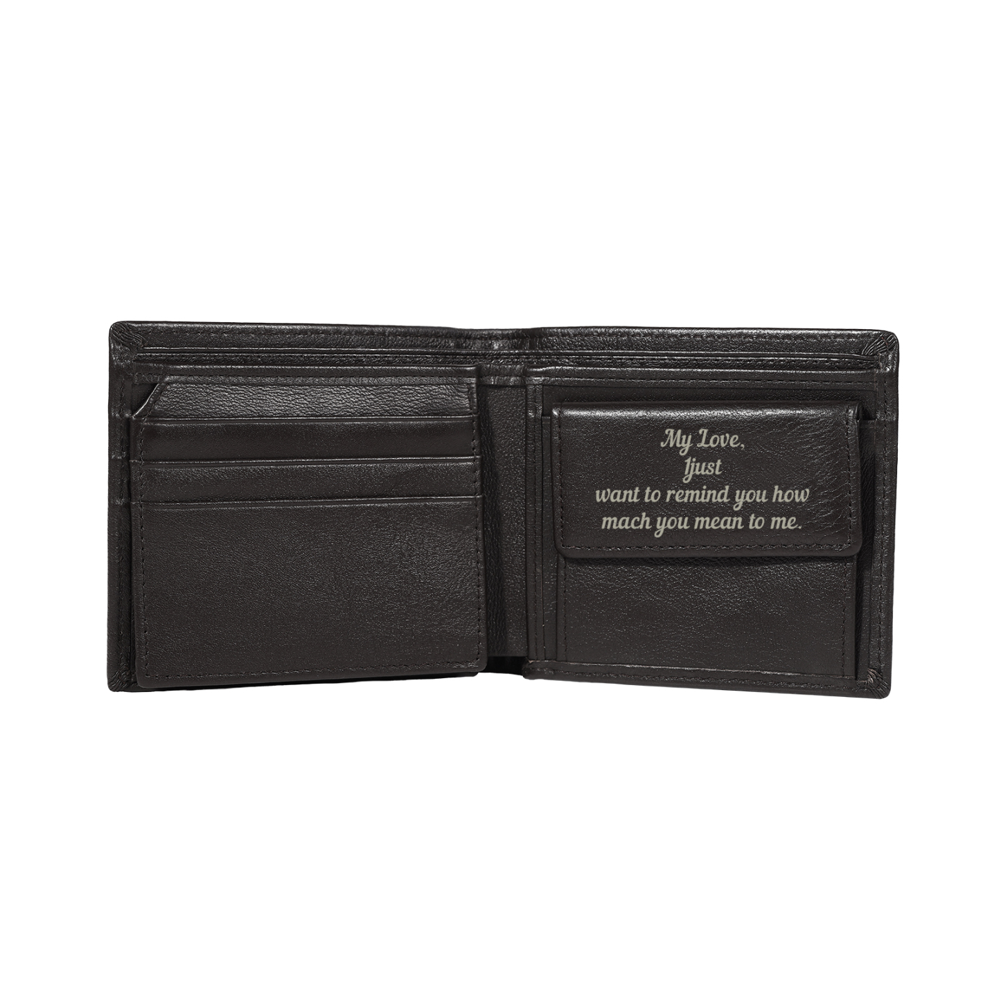 Personalized Leather RFID Bifold Wallet for Men with ID Window and Initial or Name Engraved