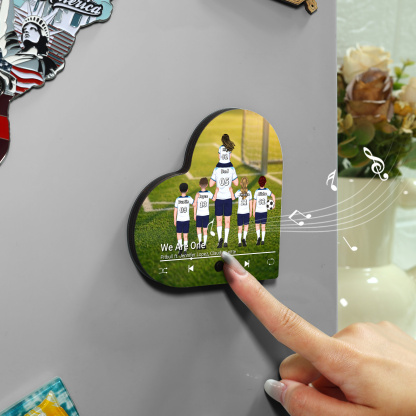 Personalized Football Family Heart Music Fridge Magnet Customizable with 1–8 Names