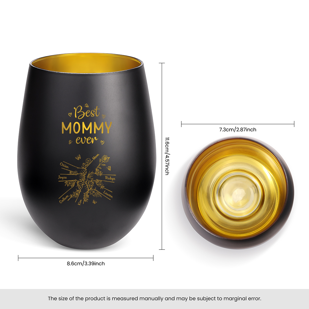 Personalized Glass Candle Holder “Best Mom/Grandma Ever” with 2–7 Children’s Names