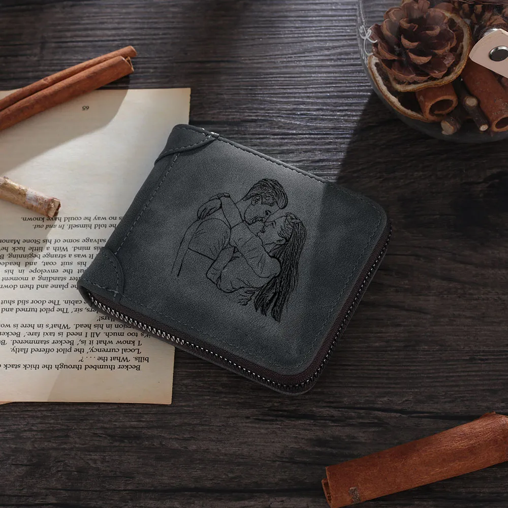 Personalized Men's Wallet & Keychain &Pen Set – Custom Photo, Name & Text – Exclusive Gift for Dad | Jessemade