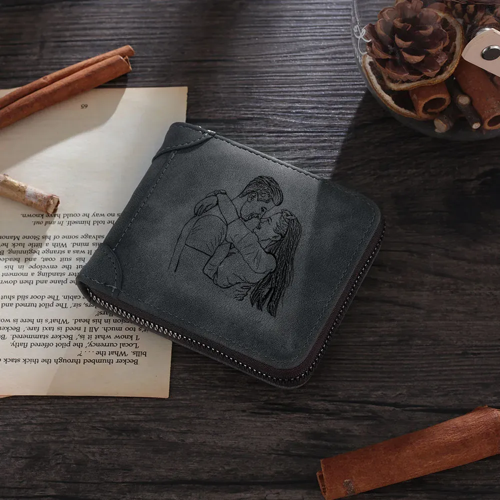 Personalized Men's Wallet & Keychain &Pen Set – Custom Photo, Name & Text – Exclusive Gift for Dad | Jessemade