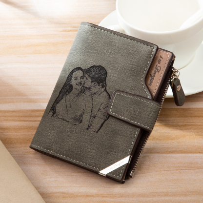 Personalized Men’s Wallet – Custom Photo & Text Couple Wallet, Perfect Gift for Him | Jessemade