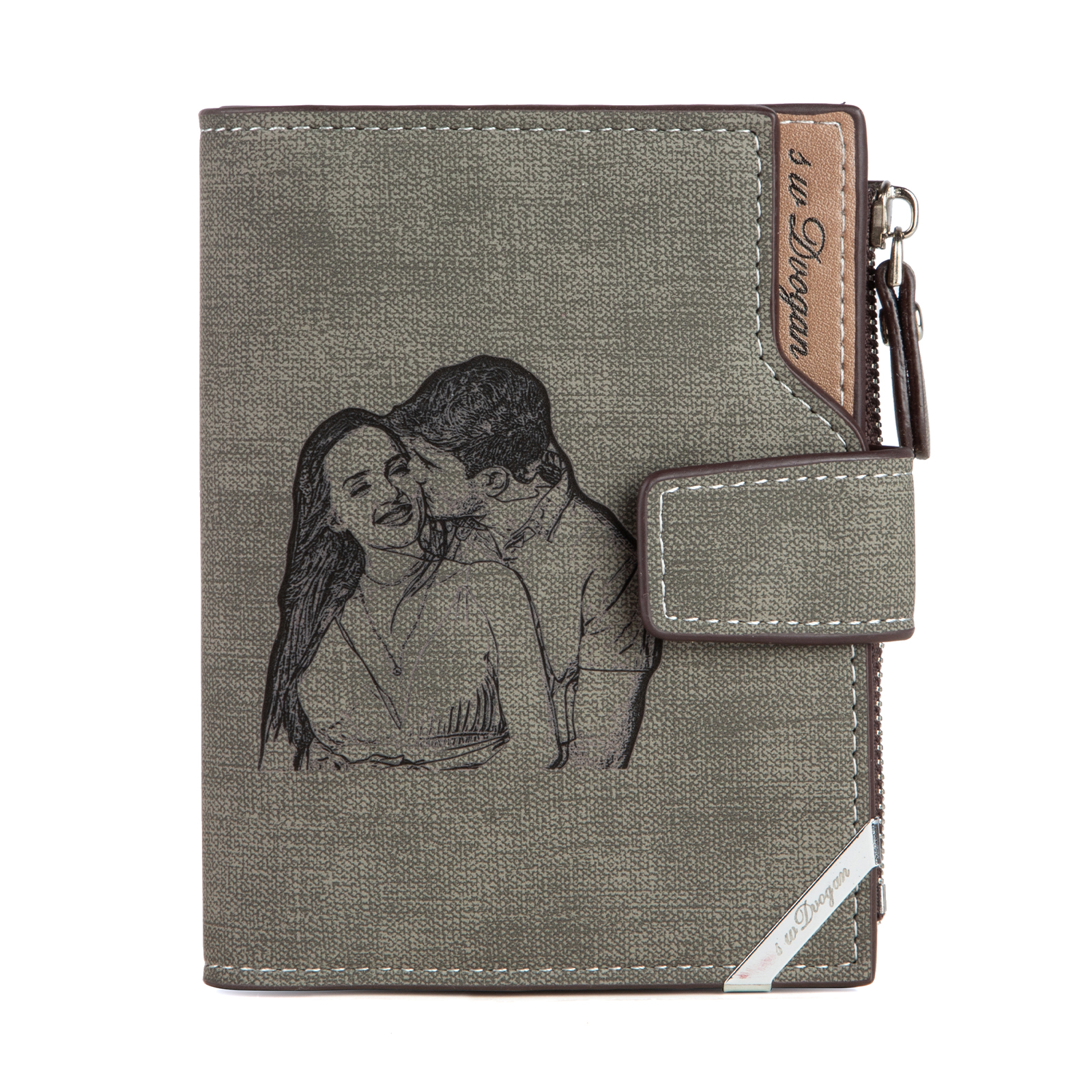 Personalized Men’s Wallet – Custom Photo & Text Couple Wallet, Perfect Gift for Him | Jessemade