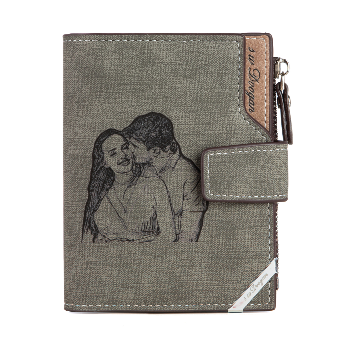 Personalized Men’s Wallet – Custom Photo & Text Couple Wallet, Perfect Gift for Him | Jessemade