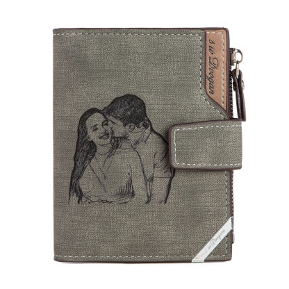 Personalized Men’s Wallet – Custom Photo & Text Couple Wallet, Perfect Gift for Him | Jessemade