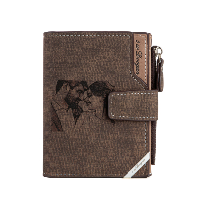Personalized Men’s Wallet – Custom Photo & Text Couple Wallet, Perfect Gift for Him | Jessemade