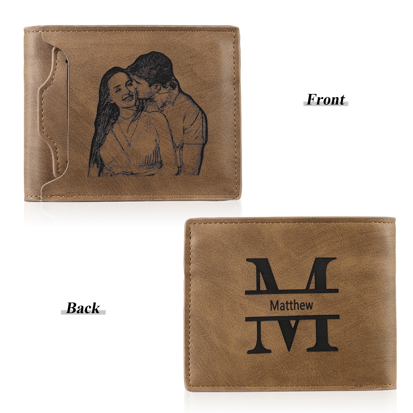 Personalised Men’s Gift Set with Custom Wallet, Keyring, Letter & Photo – Valentine’s Day Gift for Him | Jessemade