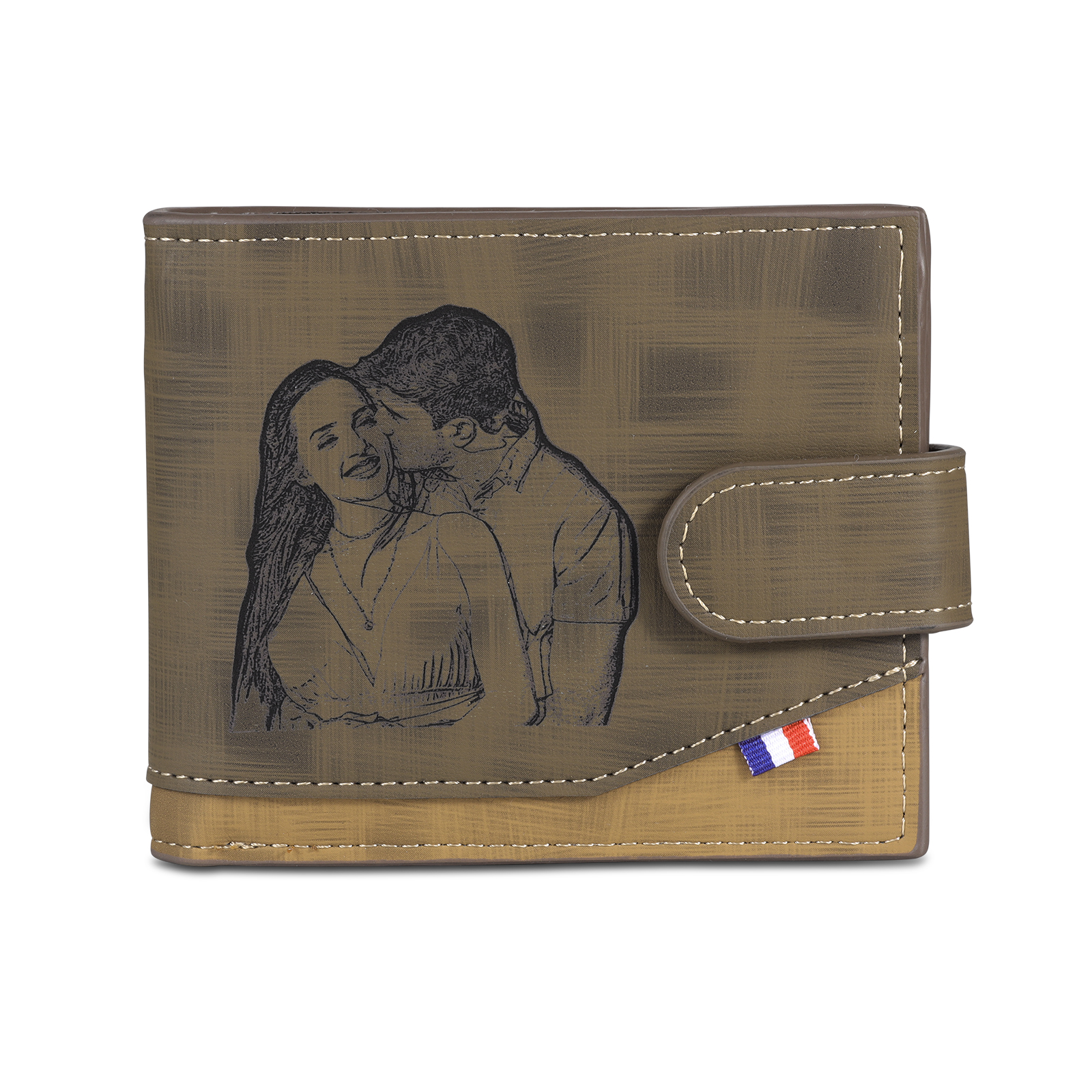 Personalised Men's Leather Wallet with Custom Photo & Name & Letter - Christmas Gift for Him | Jessemade
