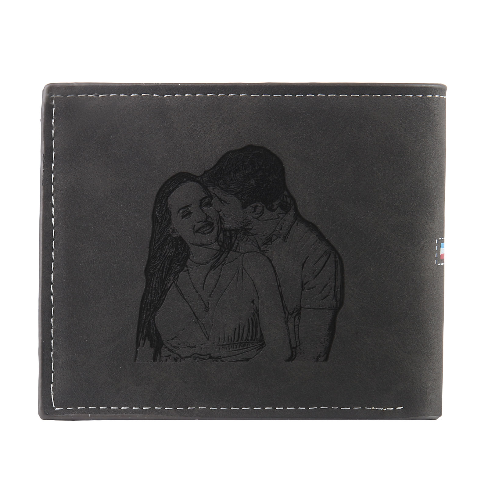 Personalized Men's Wallet with Custom Photo & Name & Letter PU Leather Wallet with Gift Box Valentine’s Day Gift for Him | Jessemade