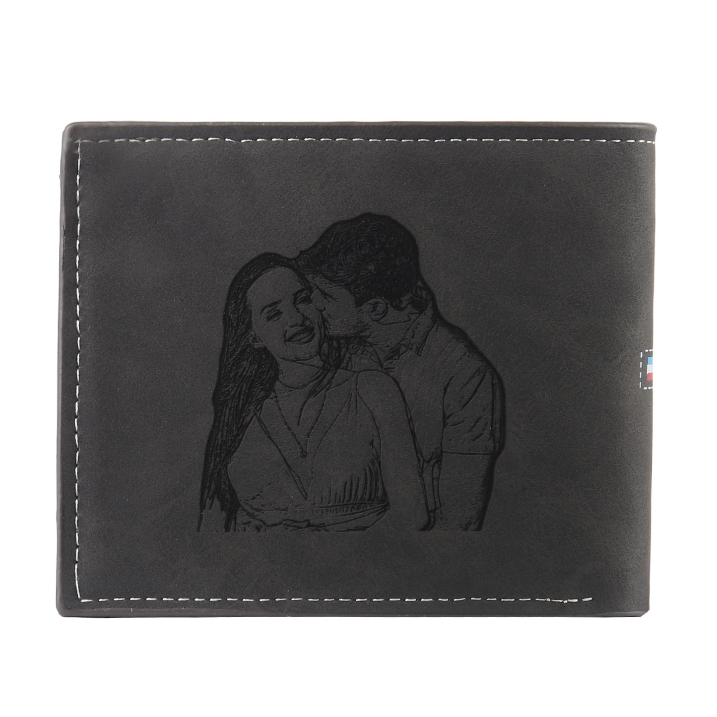 Personalized Men's Wallet with Custom Photo & Name & Letter PU Leather Wallet with Gift Box Valentine’s Day Gift for Him | Jessemade