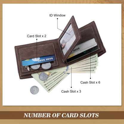 Personalized Men's Wallet with Custom Photo & Name & Letter PU Leather Wallet with Gift Box Valentine’s Day Gift for Him | Jessemade