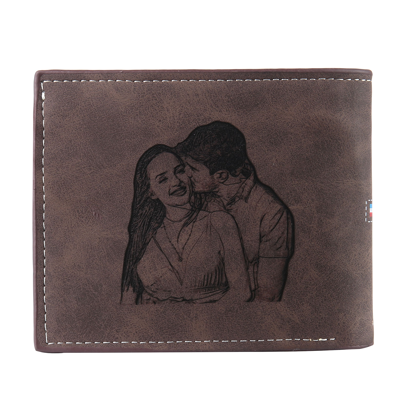 Personalized Men's Wallet with Custom Photo & Name & Letter PU Leather Wallet with Gift Box Valentine’s Day Gift for Him | Jessemade