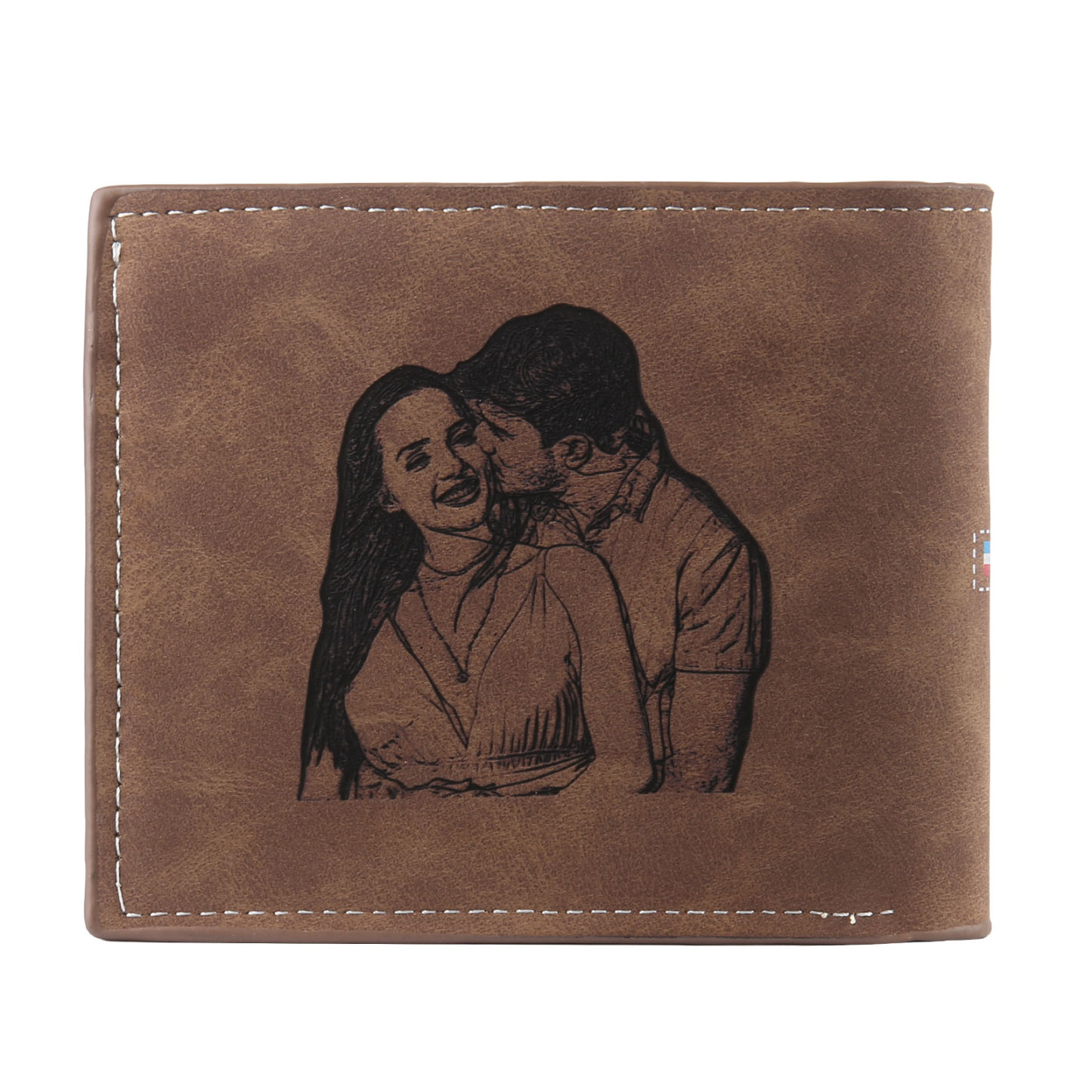 Personalized Men's Wallet with Custom Photo & Name & Letter PU Leather Wallet with Gift Box Valentine’s Day Gift for Him | Jessemade