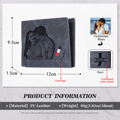Personalized Wallet & Keychain Set – Customized Photo & Name Engravings - Unique Couple Gift | Jessemade