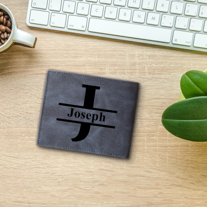 Personalized Wallet & Keychain Set – Customized Photo & Name Engravings - Unique Couple Gift | Jessemade