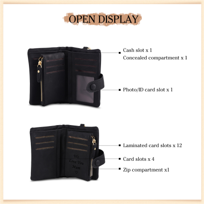 Personalised Women's Wallet Custom Photo & Name & Text Women's Folding Wallet for Her | Jessmade