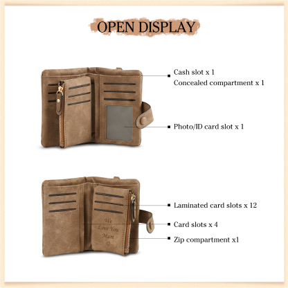 Personalised Women's Wallet Custom Photo & Name & Text Women's Folding Wallet for Her | Jessmade
