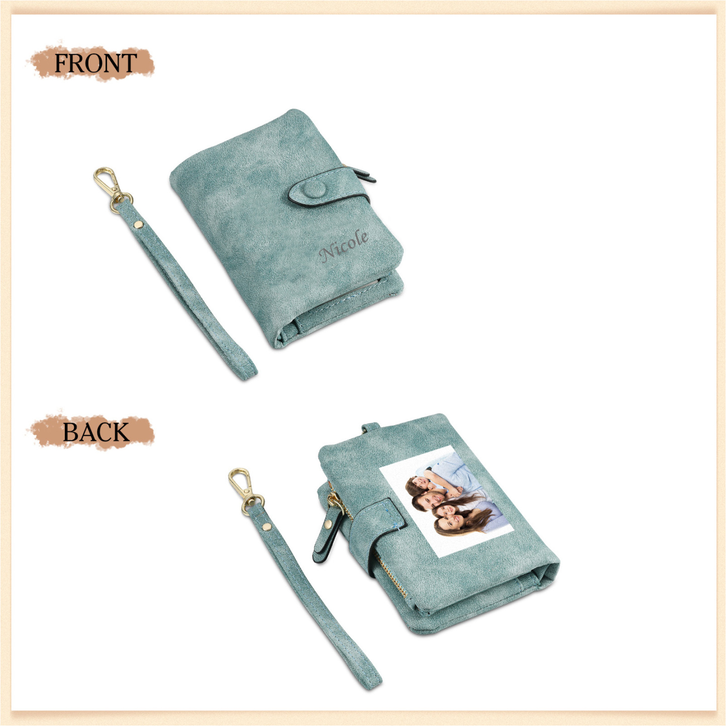 Personalised Women's Wallet Custom Photo & Name & Text Women's Folding Wallet for Her | Jessmade