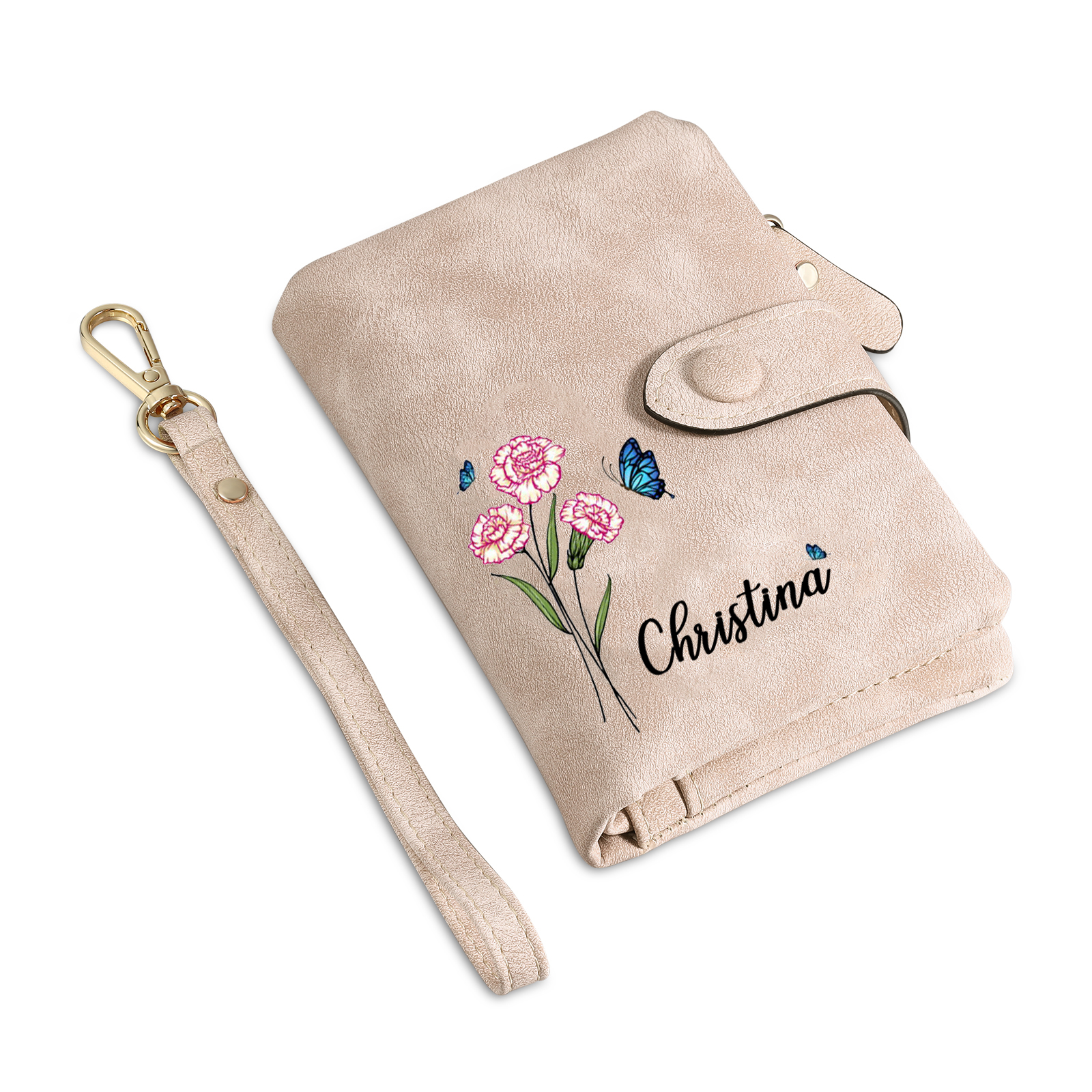 Personalised Women’s Wallet – Custom Name, Birth Flower & Photo, Seven Colours Available – Valentine’s Day Gift for Her | Jessemade