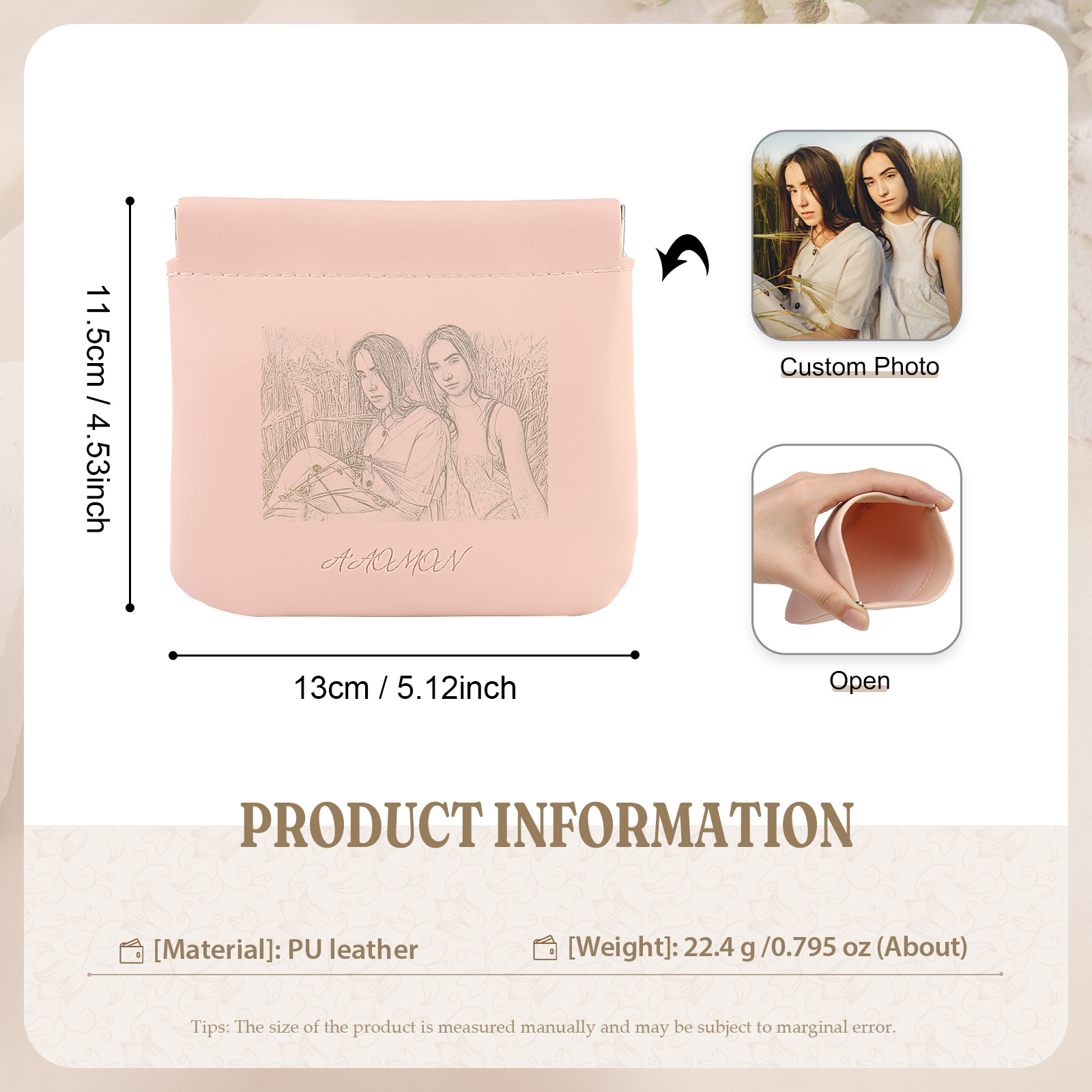 Personalized Custom Photo Pu Leather Wallet Opening Multiple Colors Optional Women's Wallet for Her